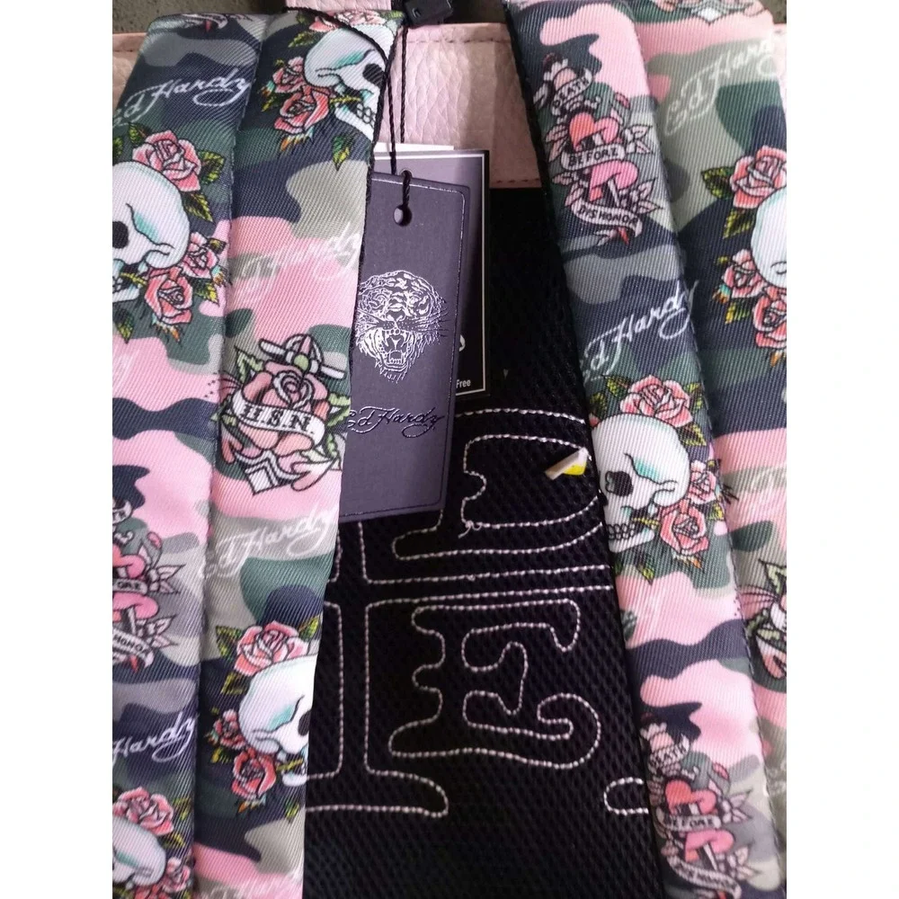 Ed Hardy Pink Camo Tattoo Skull Backpack EHH429-42-PKC NWT